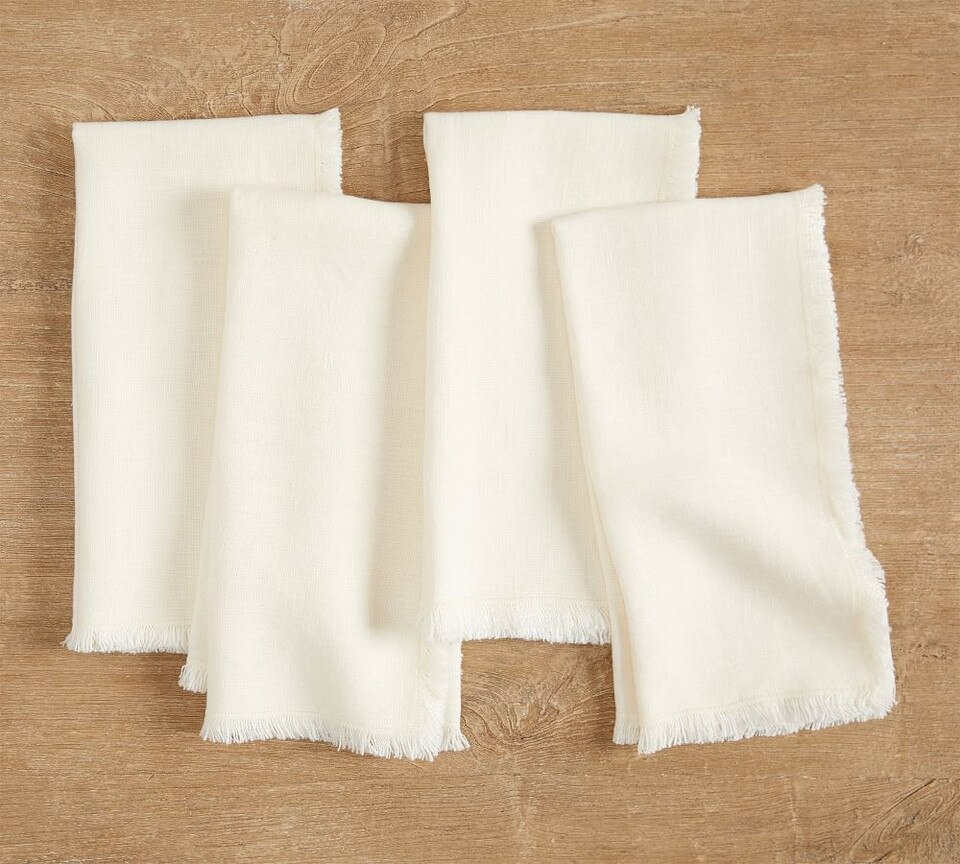 Frayed Oversized Linen Napkins Set of 4 Pottery Barn Australia